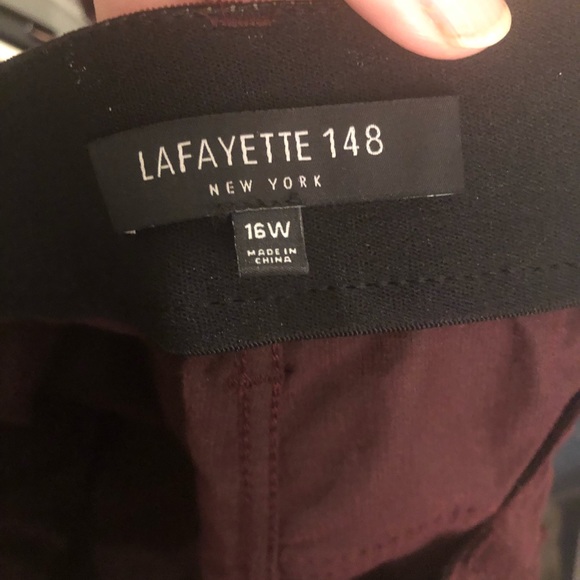 LAFAYETTE 148 MAROON MERCER CORD WIDE LEG FLARE PANTS - Picture 4 of 12